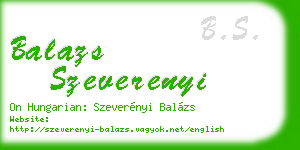balazs szeverenyi business card
